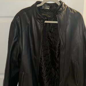 Saucony Select Men's Limited Edition Jacket Size XL Black Leather Moto Jackets